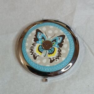 Thirty-One Fabric Butterfly "Flutter" Compact Mirror